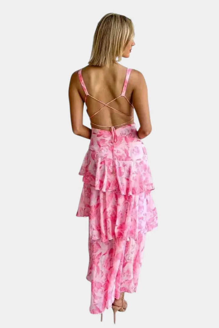 Isa | Elegant blomstret maxikjole