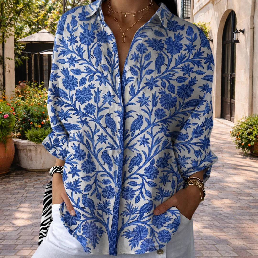 Coralie | Bluse Blå have