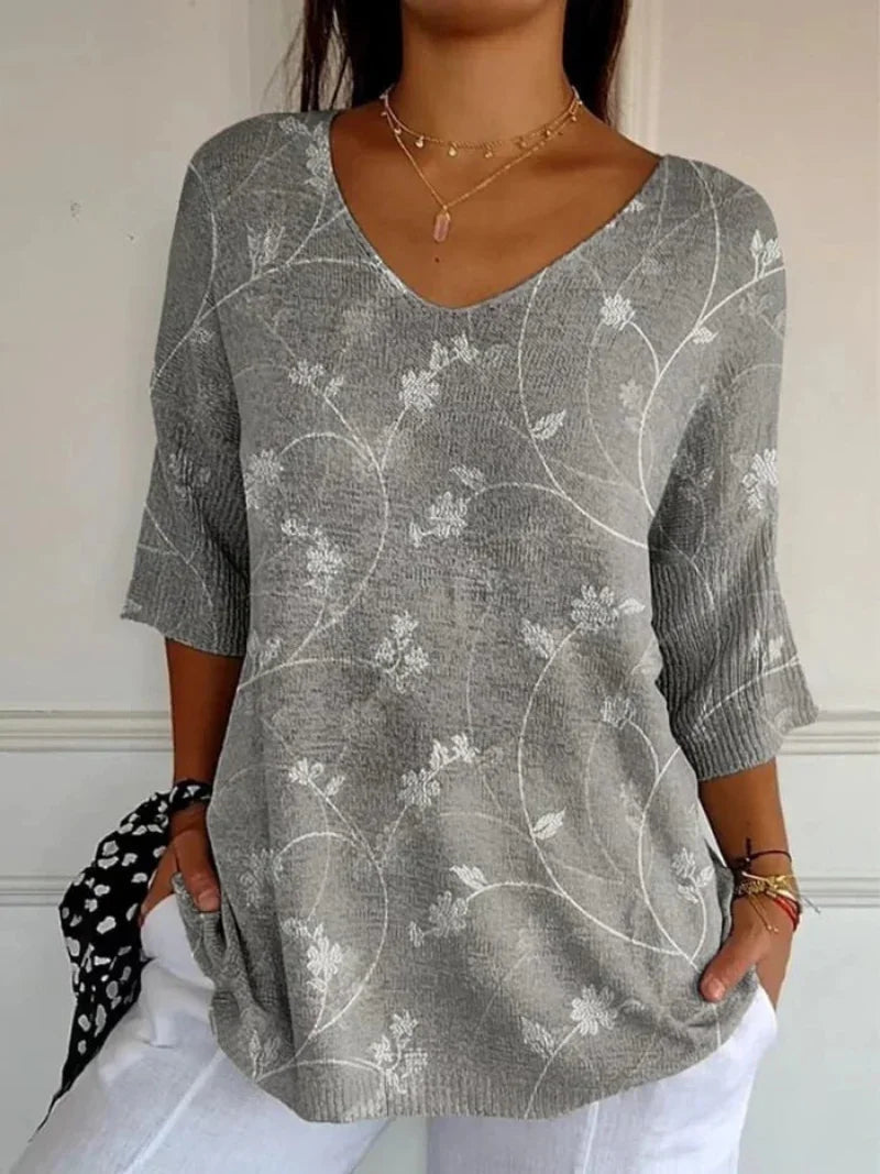 Sarah | Afslappet blomstret vintage-sweater