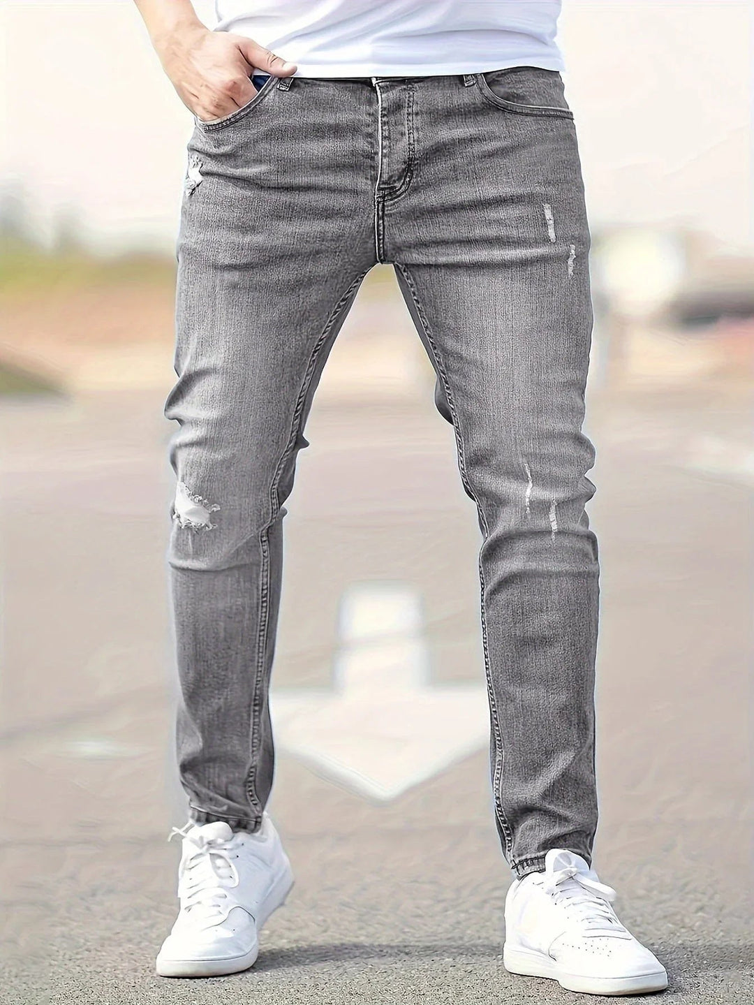 Alex | Trendy slim jeans med slid