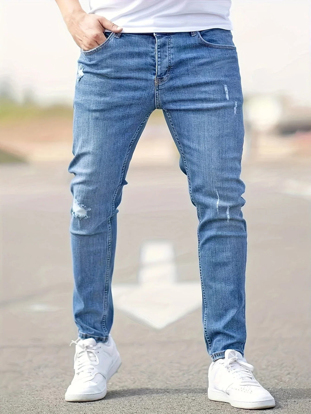Alex | Trendy slim jeans med slid