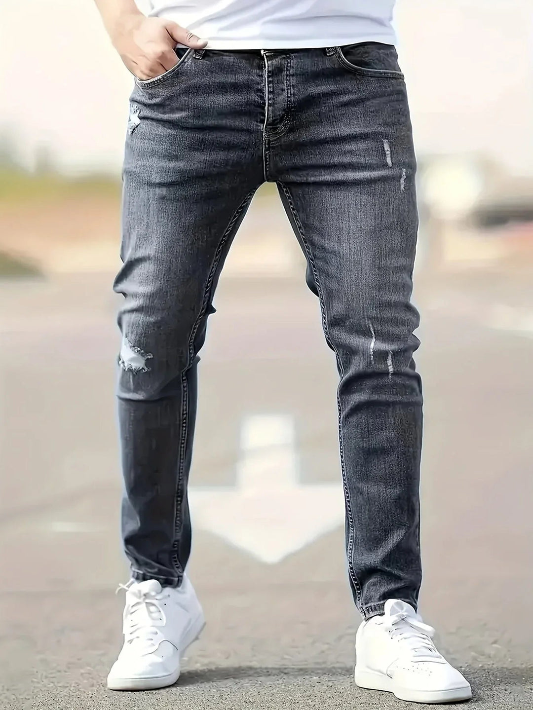 Alex | Trendy slim jeans med slid