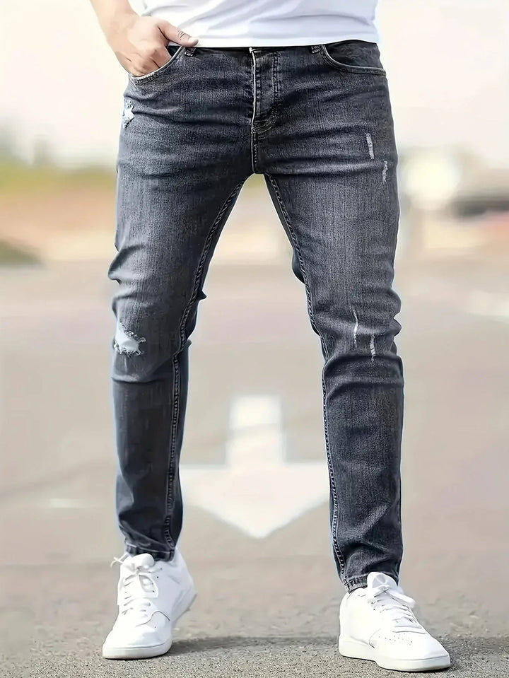 Alex | Trendy slim jeans med slid