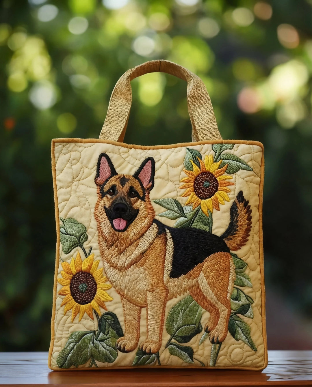 Håndtaske med blomsterprint "Schæferhund"