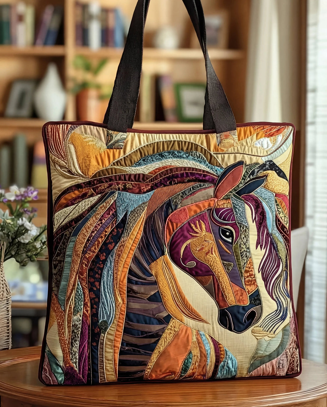 Håndlavet taske "Farverig mosaikhest"