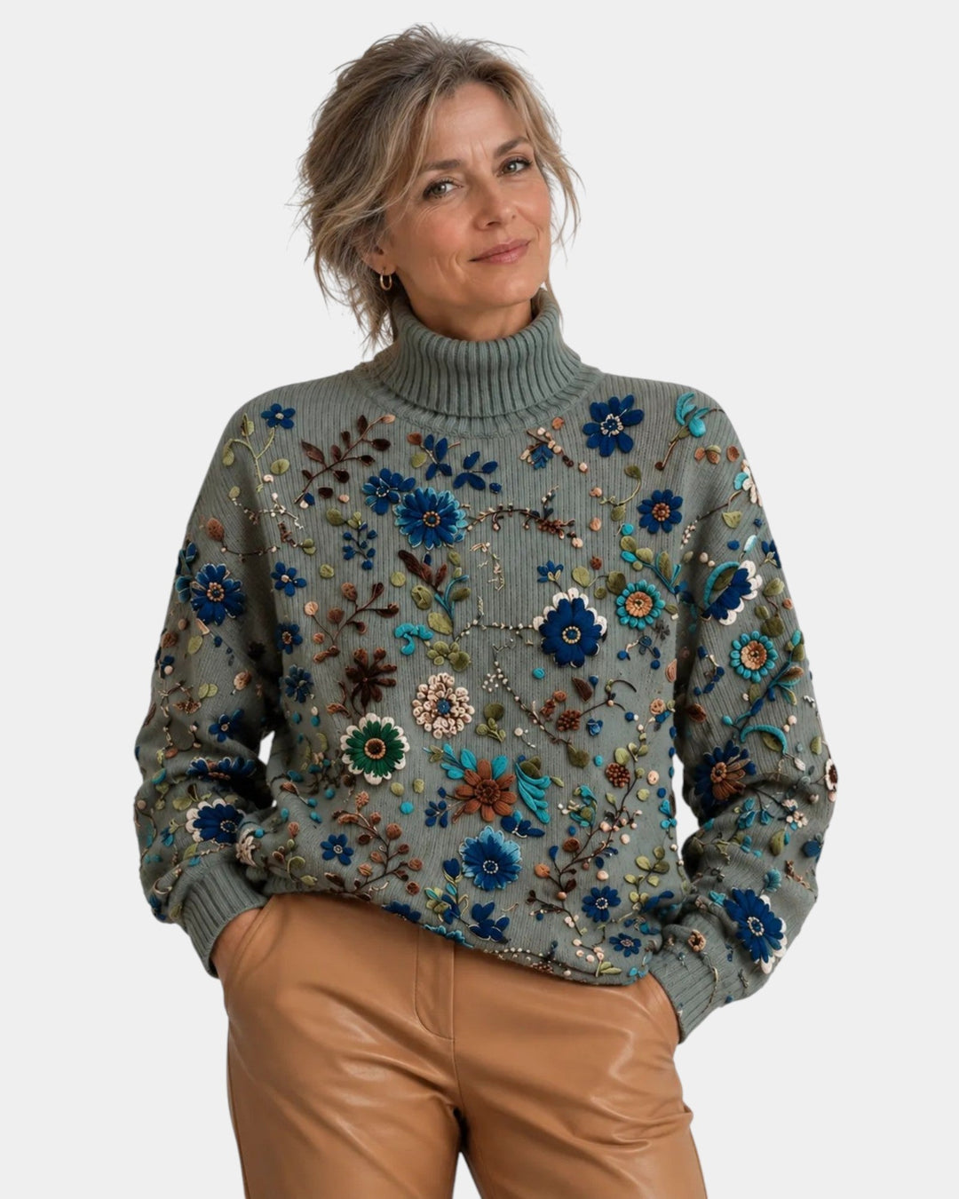 Liesel | Botanisk rullekravesweater