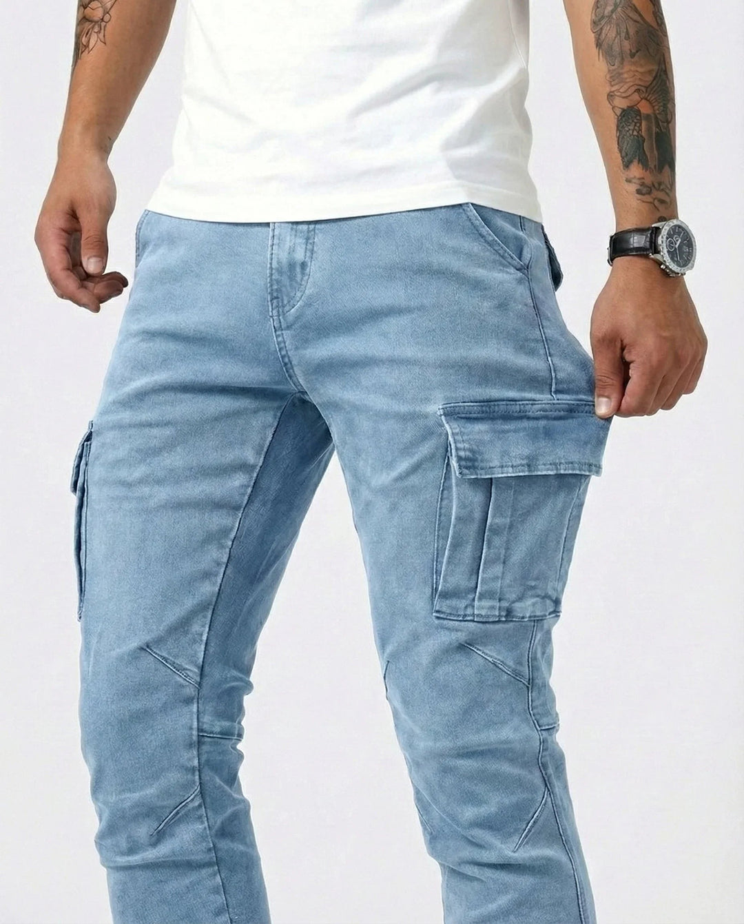 Jean | Elastiske cargobukser