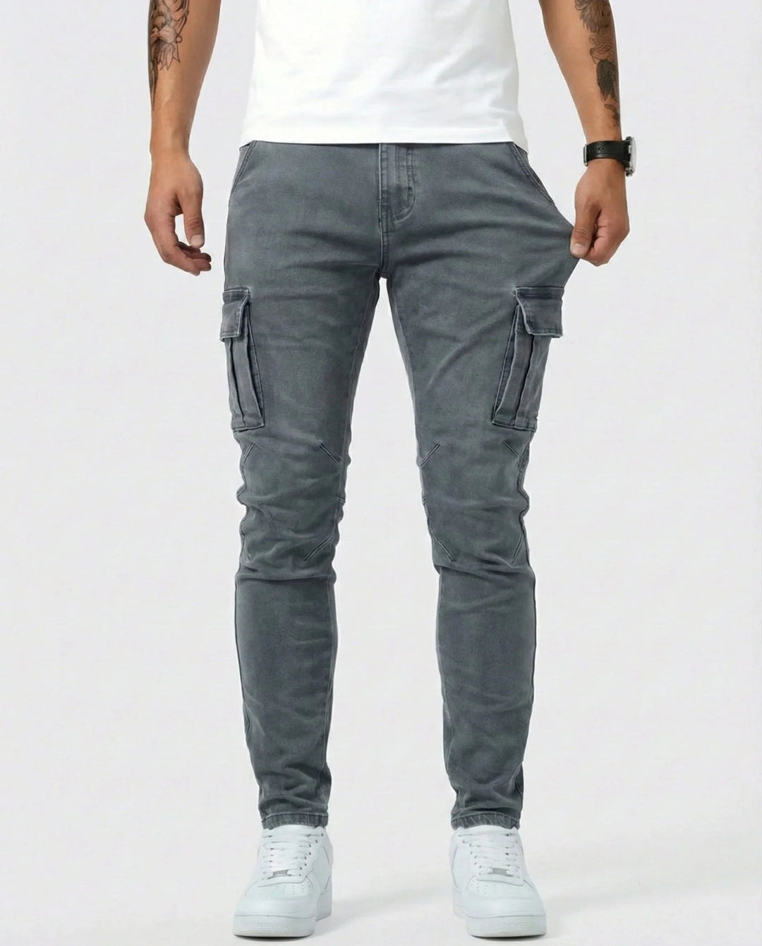 Jean | Elastiske cargobukser