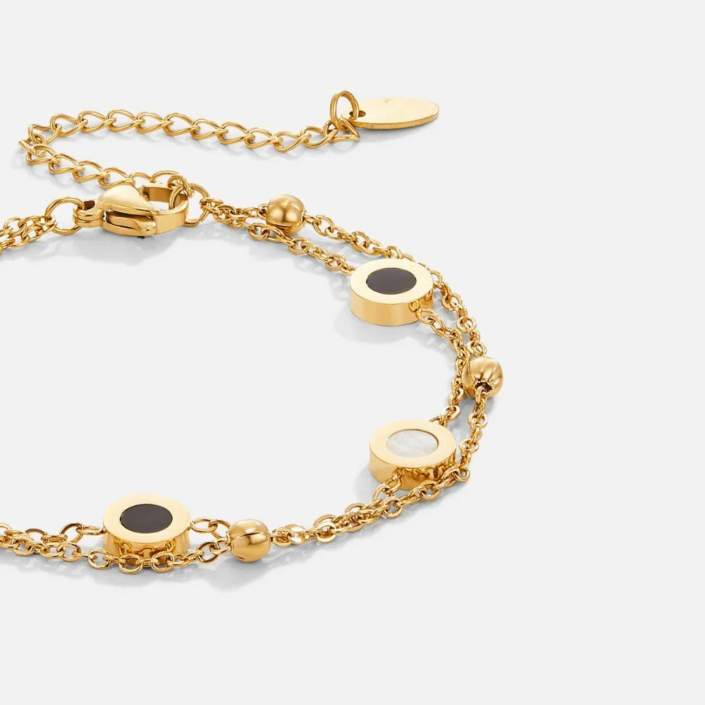 Victoire | Armbånd i onyx og hvid sten