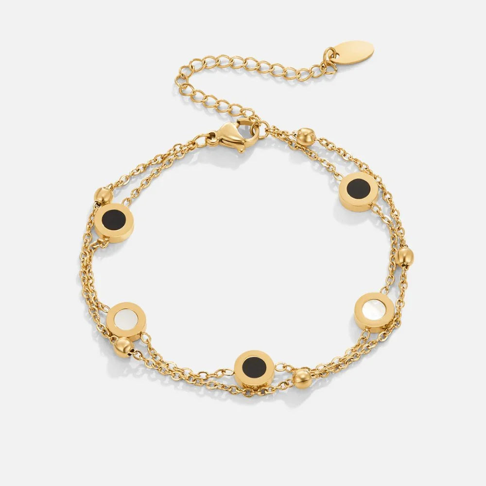 Victoire | Armbånd i onyx og hvid sten