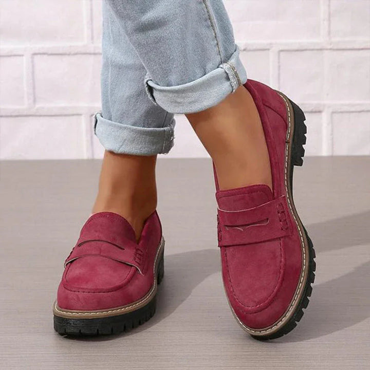 Elegante loafers i ruskind