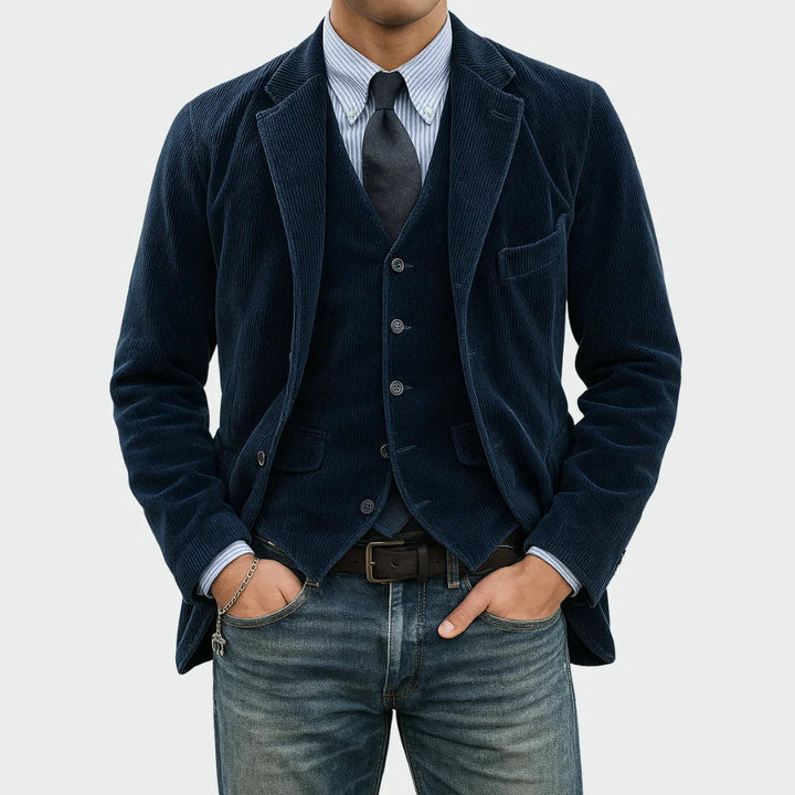 Todelt sæt: blazer og vest i fløjl